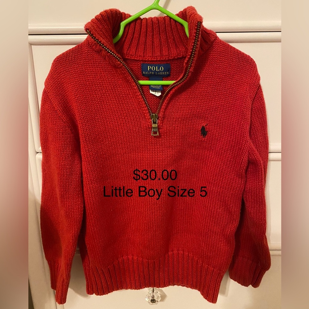 🥂Boys Ralph Lauren Polo Knit Sweater Quarter Zip🥂